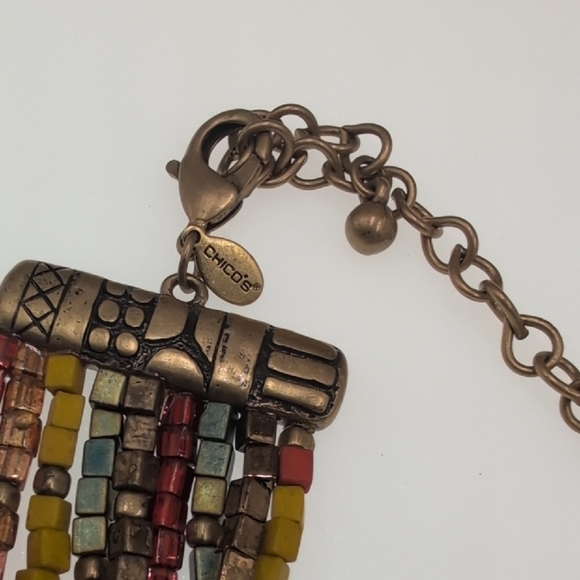 Chico's Yellow and Red Multi-Strand Necklace - Picture 6 of 7